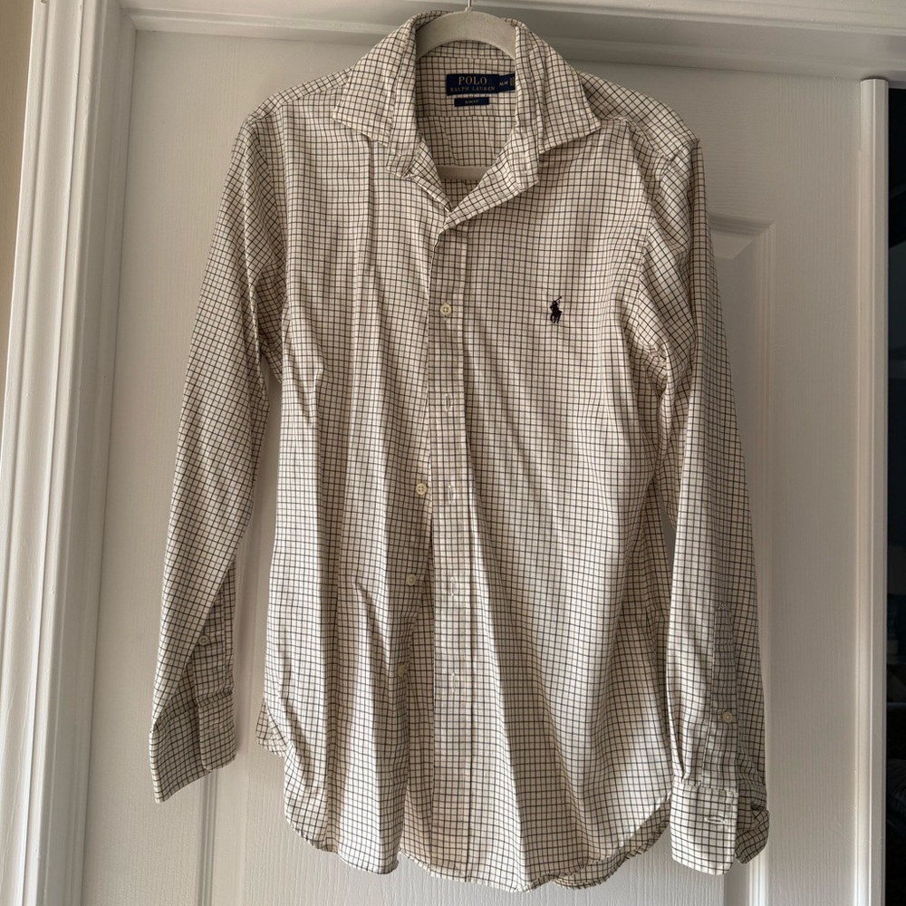 Polo Ralph Lauren men’s grey and white checkered button down